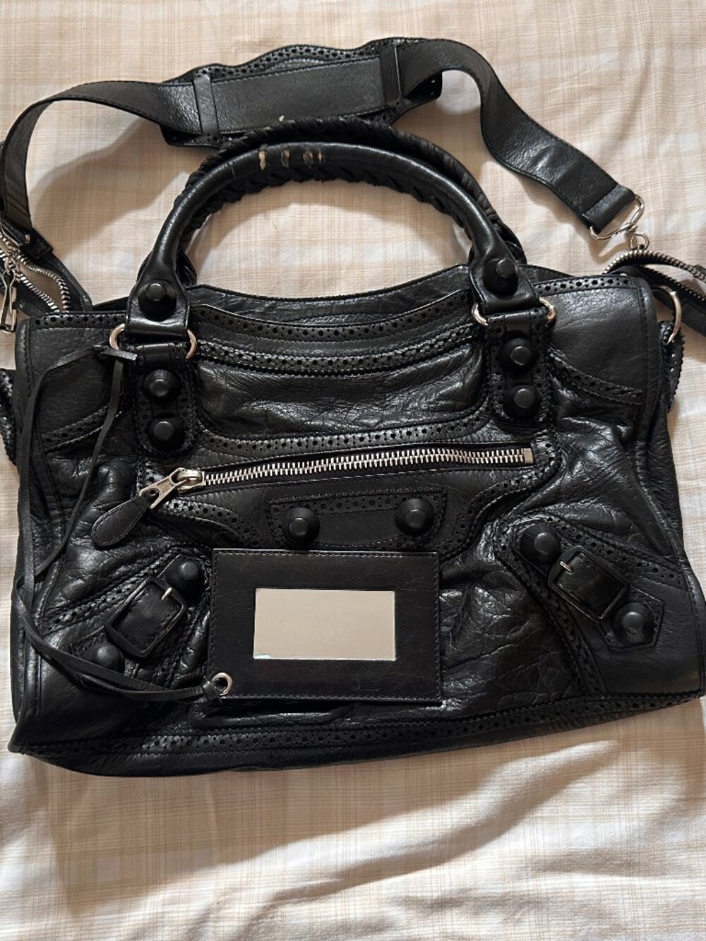 Balenciaga City Bag Brogues style in Black